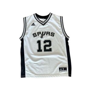 Adidas San Antonio Spurs #12 Aldridge White, Black, and Light Grey NBA Jersey